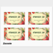 Homemade Strawberry Jam Jar Label Rechteckiger Aufkleber (Blatt)