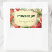 Homemade Strawberry Jam Jar Label Rechteckiger Aufkleber (Tasche)