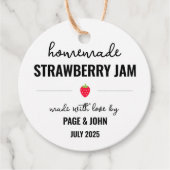 Homemade Strawberry Jam Jar Wedding Geschenkanhänger (Vorderseite)