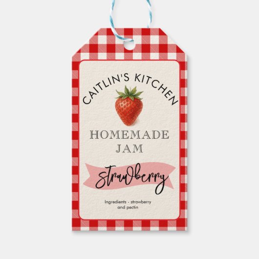 Homemade Strawberry Jam Label | Benutzerdefinierte Geschenkanhänger (Vorderseite)