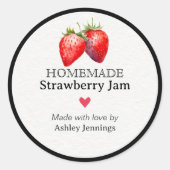 Homemade Strawberry Jam Label | Custom Sticker (Vorderseite)