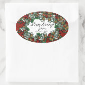 Homemade Strawberry-Jam-Label Ovaler Aufkleber (Tasche)