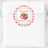 Homemade Strawberry jam Label Runder Aufkleber (Tasche)