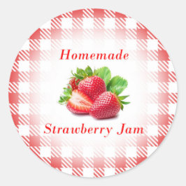Homemade Strawberry jam Label Runder Aufkleber