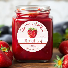 Homemade Strawberry Jam Labels Runder Aufkleber