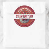 Homemade Strawberry Jam Round Aufkleber (Tasche)