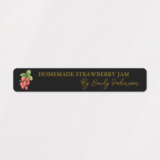 Homemade Strawberry Jam Thin Label Etiketten (Design 1)