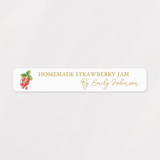 Homemade Strawberry Jam Thin Label Etiketten (Design 1)