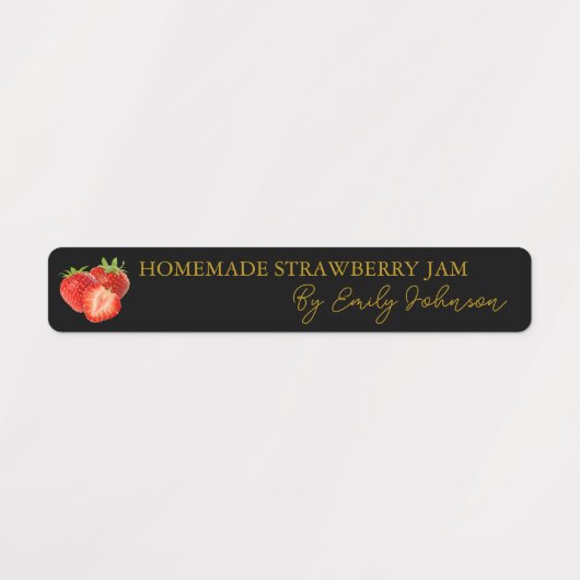 Homemade Strawberry Jam Thin Label Etiketten (Design 2)