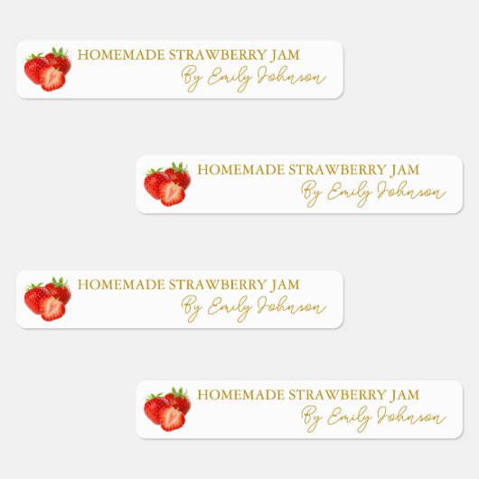 Homemade Strawberry Jam Thin Label Etiketten (Gruppe)