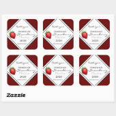 Homemade Strawberry Moonshine Personalisiert Quadratischer Aufkleber (Blatt)