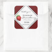 Homemade Strawberry Moonshine Personalisiert Quadratischer Aufkleber (Tasche)