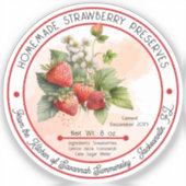 Homemade Strawberry Preserve Canning Aufkleber (Vorderseite)