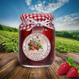 Homemade Strawberry Preserve Canning Runder Aufkleber