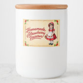 Homemade Strawberry Preserve - Vintag Lebensmitteletikett (Vorderseite)