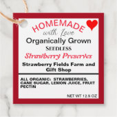 Homemade Strawberry reserviert Vielen Dank Geschenkanhänger (Vorderseite)