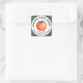 Homemade Tomato Chutney-Etikett mit roter Tomate Quadratischer Aufkleber (Tasche)