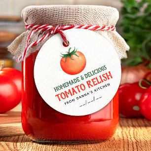 Homemade Tomato Relish Label mit roter Tomate