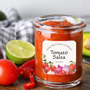 Homemade Tomato Salsa Canning Quadratischer Aufkleber