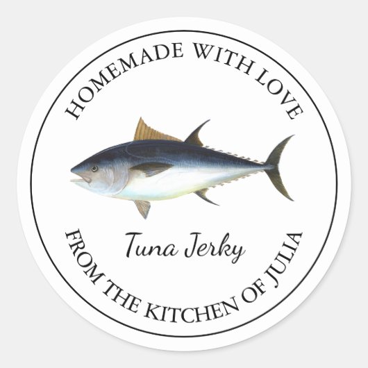 Homemade Tuna Jerky Label Runder Aufkleber (Vorderseite)