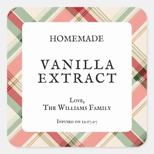 Homemade Vanilla Extract Bottle Stickers (Vorderseite)