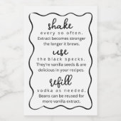 Homemade Vanilla Extract Instructions Doodle Label Weinetikett (Einzelnes Label)