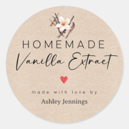 Homemade Vanilla Extract Labels | Made with Love Runder Aufkleber