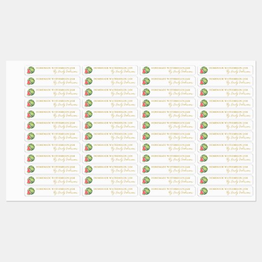 Homemade Watermelon Jam Thin Label Etiketten (Blatt)