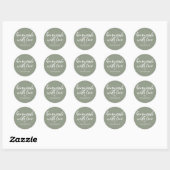 Homemade with Love Personalized Sage Green Gift Runder Aufkleber (Blatt)