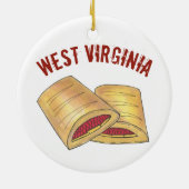 Homemade WV West Virginia Pepperoni Rolls Keramik Ornament (Hinten)