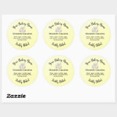 Homemed Cake Business Logo Backing Label gelb Runder Aufkleber (Blatt)