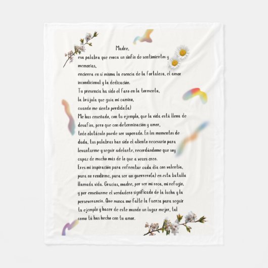 "Homenaje a Mamá" Fleecedecke (Vorderseite)