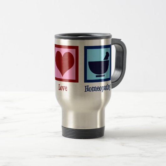 Homeopath Peace Liebe Homöopathie Reisebecher (VorderseiteRechts)