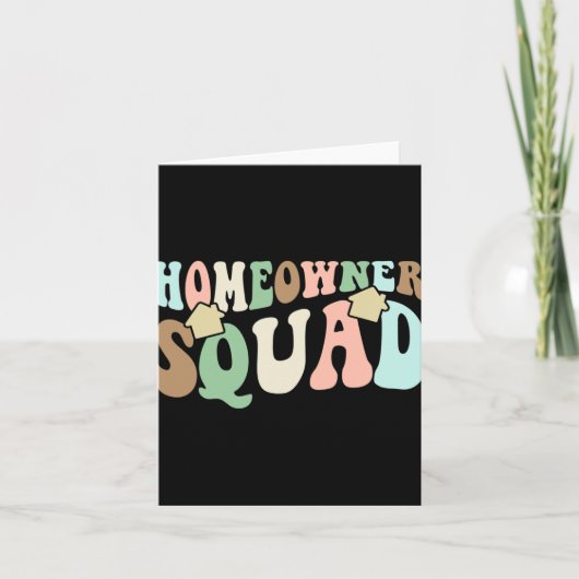 Homeowner Squad - New House Family Matching Groovy Karte (Vorderseite)