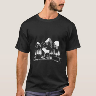 Homer Alaska Cool Homer Alaska Mountain Moose Gesc T-Shirt
