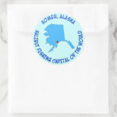 Homer, Alaska Halibut Fischerei Hauptstadt der Wel Runder Aufkleber (Tasche)