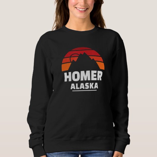 Homer Alaska Mountains Sunset Sweatshirt (Vorderseite)
