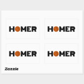 Homer Basketball Rechteckiger Aufkleber (Blatt)
