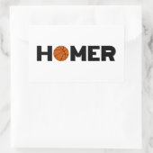 Homer Basketball Rechteckiger Aufkleber (Tasche)