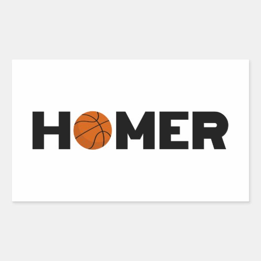 Homer Basketball Rechteckiger Aufkleber (Vorderseite)