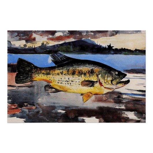Homer - Bass, Fisch, feine Kunst, Poster (Vorderseite)