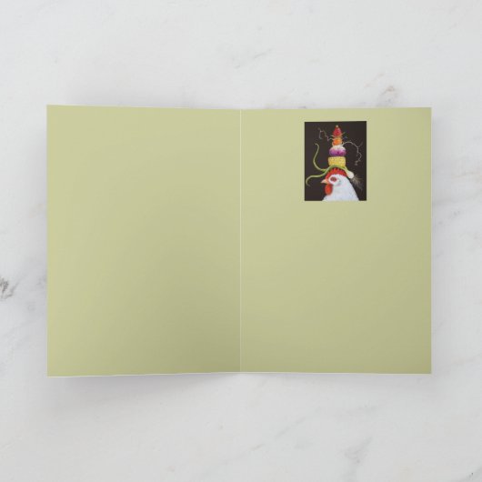 Homer den Hahn mit Veggie-Hut-Karte Karte (Innenseite)