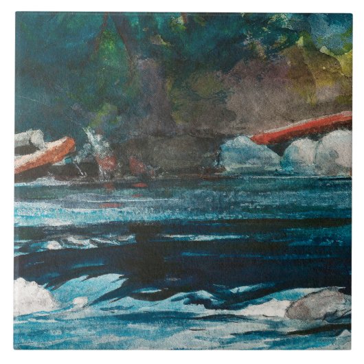 Homer - Die Rapiden, Hudson River, Adirondacks Fliese (Vorderseite)