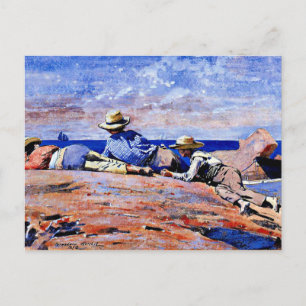 Homer - Drei Jungs an der Küste Postkarte