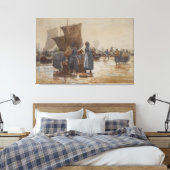 Homer Fisherfolk am Strand von Cullercoats Leinwanddruck (Insitu (Schlafzimmer))