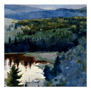 Homer - Indian Village, Adirondacks Poster