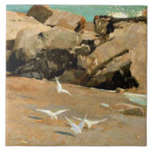 Homer - Rocky Coast and Gulls, fine art Fliese (Vorderseite)