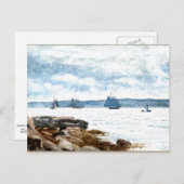 Homer - Sailboats in Gloucester, 1880 Gemälde Postkarte (Vorne/Hinten)