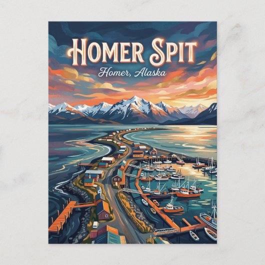 Homer Spit Alaska Postkarte (Vorderseite)