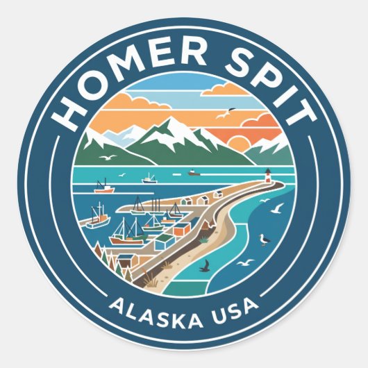 Homer Spit Alaska USA Runder Aufkleber (Vorderseite)